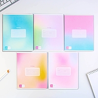 Тетрадь 12 листов в клетку "Градиент", обложка мелованный картон, 5 видов МИКС
