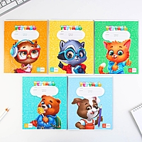 Тетрадь 12 листов в клетку "ArtFox study", обложка мелованный картон, 5 видов МИКС