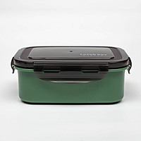 Ланч-бокс, 1.2 л, 2 секции, 19.5 х 7.5 х 14.5 см, зеленый