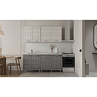 Кухонный гарнитур  Бомбей 1800х600 Белый/Сандал белый,Сандал серый/Антарес