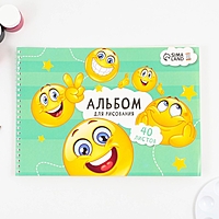 Альбом для рисования на гребне, 40 листов "Смайлики"