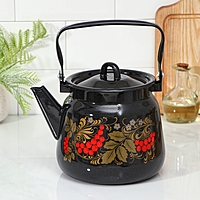 Чайник 3,5 л  Рябинушка, чёрный рябчик, с петлёй