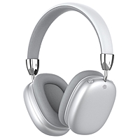 Наушники PERO BH02, беспроводные, полноразмерные, микрофон, 300 мАч, до 8 часов, серебристые