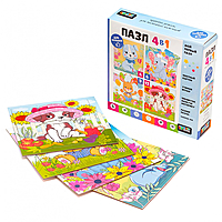 Пазл 4 в 1 В цветочном мире 4-6-9-12 элементов