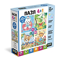 Пазл 4 в 1 Летние моменты 4-6-9-12 элементов