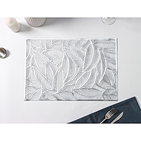 Набор салфеток кухонных "Листопад" 4 шт, 45х30 см, цвет серебряный