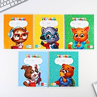 Тетрадь 12 листов в косую линейку "ArtFox study", обложка мелованный картон, 5 видов МИКС