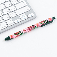 Автоматическая матовая шариковая ручка "С 8 марта!", 0,7 мм