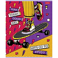 Тетрадь 40 листов, в клетку "Ускоряйся"!, обложка мелованный картон, блок офсет 65г/м2, 5 видов