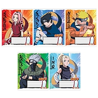 Тетрадь 12л в кл Naruto, обл мел карт, ВД-лак, бл офс, 5В МИКС NT6/5