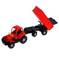 Игрушка Трактор Крепыш с прицепом №1 цвета в ассортименте