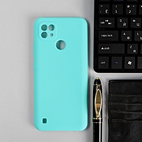 Чехол PERO, для телефона Realme C21, силиконовый, бирюзовый