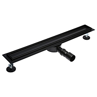 Трап TIM BAD554002BK, 70 х 700 мм, под плитку, сифон с углом поворота 360°, черный-матовый