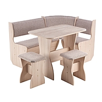 Кухонный уголок А-5 1180х1620х820 ясень шимо светлый/Рогожка темная