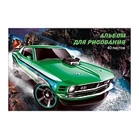 Альбом д/рис А4 40л на скрепке Дрифт, обл мел карт, УФ-лак, бл офс 100г/м2