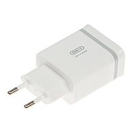 Сетевое зарядное устройство BYZ U26 EU, 2 USB, 2.4 A, кабель Lightning 1 м, белое