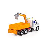 Автомобиль инерционный бортовой «Профи», с ковшом, цвет оранжевый
