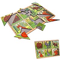 Пазл в рамке Лесные животные деревянный 22 элемента