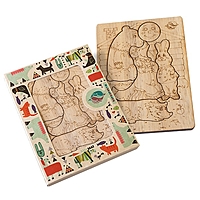 Пазл Колобок деревянный А5 15111011 с карандашами 6 шт.