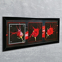 Часы-картина настенные "Три розы", 35х100 см  микс