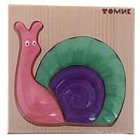 Пазл-картинка Улитка деревянный 4 детали Томик 425
