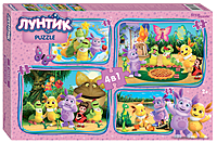Пазл 4 в 1 Лунтик 12-16-20-24 элементов