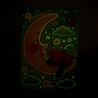 Наклейки интерьерные "Мишка на луне", светящиеся в темноте