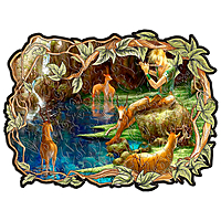 Пазл фигурный У лесного озера 100 элементов