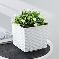 Кашпо со вставкой 3л "Стиль", цвет мрамор