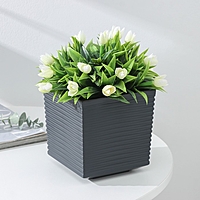 Кашпо со вставкой 1,5л "Стиль", цвет графит