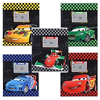 Тетрадь 12 листов, 5 видов МИКС, линейка, Тачки