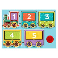 Пазл Веселый паровозик деревянный с чипом 5 элементов