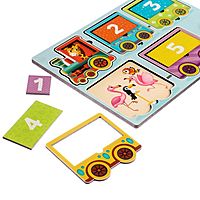 Пазл Веселый паровозик деревянный с чипом 5 элементов