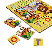 Пазл Найди букву деревянный с чипом 11 элементов