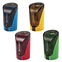 Точилка 1 отверстие с контейнером BRAUBERG "Cell", овальная, пластик, микс 226944