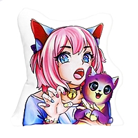 Подушка "Яркая девчонка" (с котиком)
