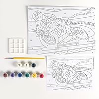 Картина по номерам для малышей «Спортивный мотоцикл»