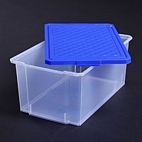 Ящик для хранения с синей крышкой, прямоугольный 12 л Optima