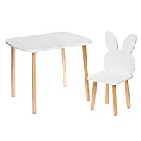 Набор детский «Белые ушки», стол + стул