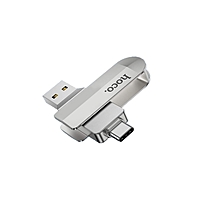 Флешка OTG Hoco UD10 Wise, 16 Гб, USB3.0, USB/Type-C, чт до 120 Мб/с, зап до 30 Мб/с, металл