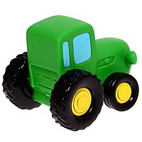 Игрушка резиновая для ванной Синий трактор 10 см зеленый