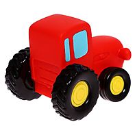 Игрушка резиновая для ванной Синий трактор 10 см красный