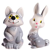 Набор резиновых игрушек Зайчонок и Волчонок в ассортименте