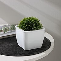 Кашпо со вставкой 1,2л (0,8л) "Глянец", цвет белый