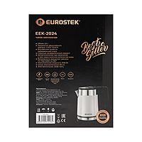 Чайник электрический Eurostek EEK-2024, пластик, колба металл, 1.8 л, 1500 Вт, белый
