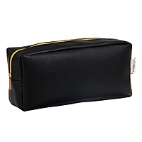 Пенал косметичка Calligrata "Черно-золотой", иск.кожа, 20*9*5 см