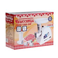 Мясорубка "Чудесница" ЭМШ 1500-24Р, 1500 Вт, реверс, белая