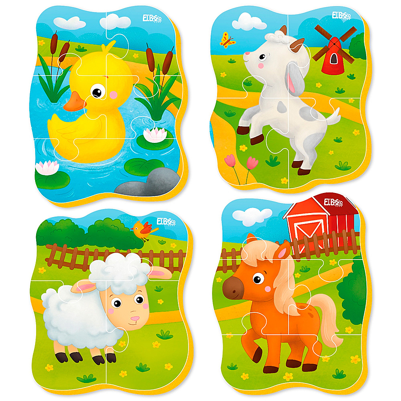 Пазл мягкий Ферма 4 картинки 16 элементов