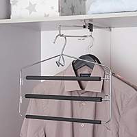 Вешалка антискользящая 3-х уровневая 37х31см, металл п/у, цвет черный