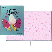 Дневник универсальный для 1-11 класса Cotton Candy, твёрдая обложка, искусственная кожа, шелкография, ляссе, 80 г/м3